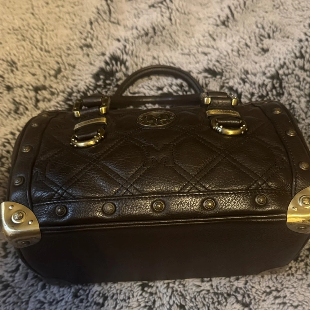 Metrocity Quilted Brown Leather Satchel - Picture 2 of 16